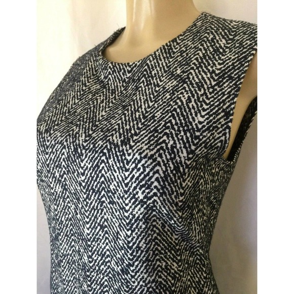 Jarbo Dress Chevron Navy White Sheath Sleeveless - Picture 5 of 7